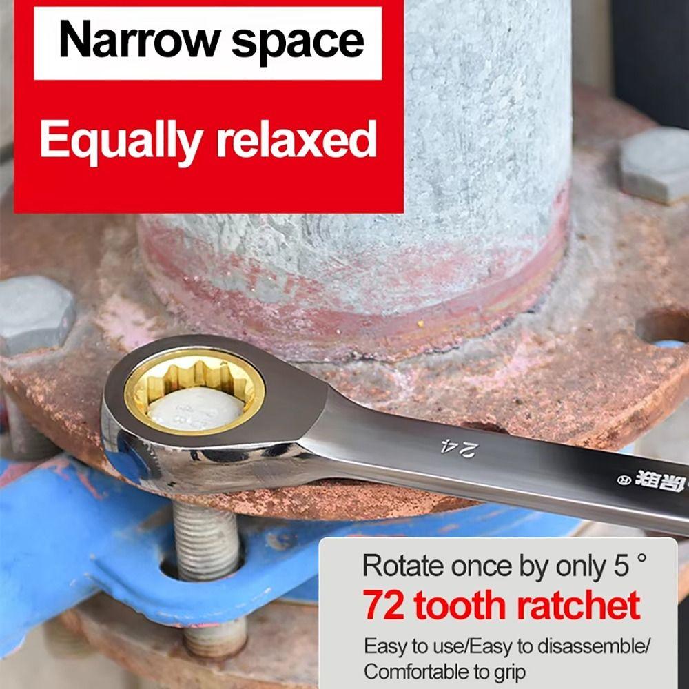 1Pcs Hardware Hand Tool Ratchet Wrench With Multiple Size Plum Spanner Two-way Quick Wrench