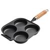 Cast Iron Four-Hole Non-Stick Breakfast Pan for Eggs, Burgers, and Dumplings