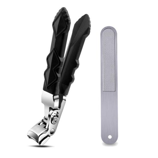 Yousheng 1/2/3/Pcs/Set Stainless Steel Nail Clipper with File Curved Edge Large Opening Portable Men Women Thick Toenail Fingernail Cutter Manicure