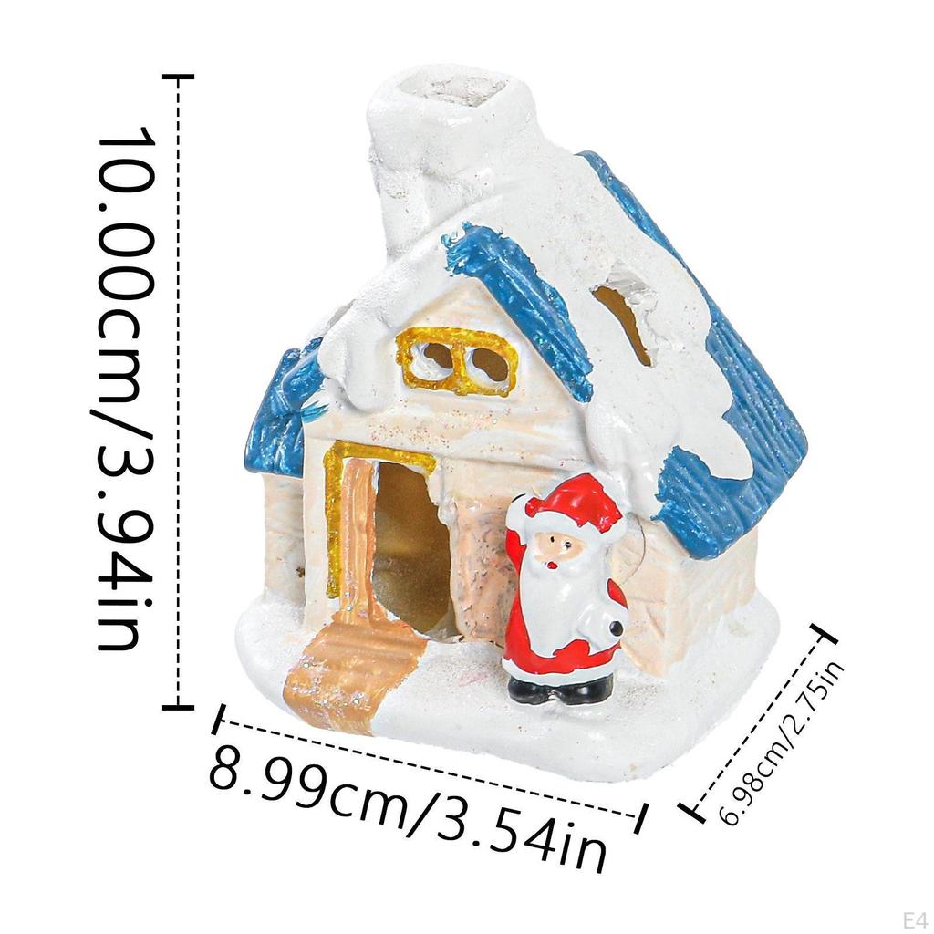 Mini Resin Christmas Building Birthday Gift Multipurpose with Light for Table Living Room Holiday
