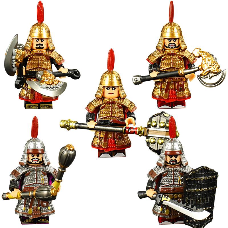 KP901-905 Ancient times Tang Dynasty Gold Soldiers Action Figures Building Blocks Bricks Accessories Bricks DIY Toys Gifts