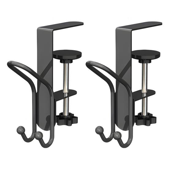 1/2Pcs Adjustable Desk Mount Hooks Backpack Hooks Strong Load-bearing Multipurpose Easy Installation Hanger Hooks