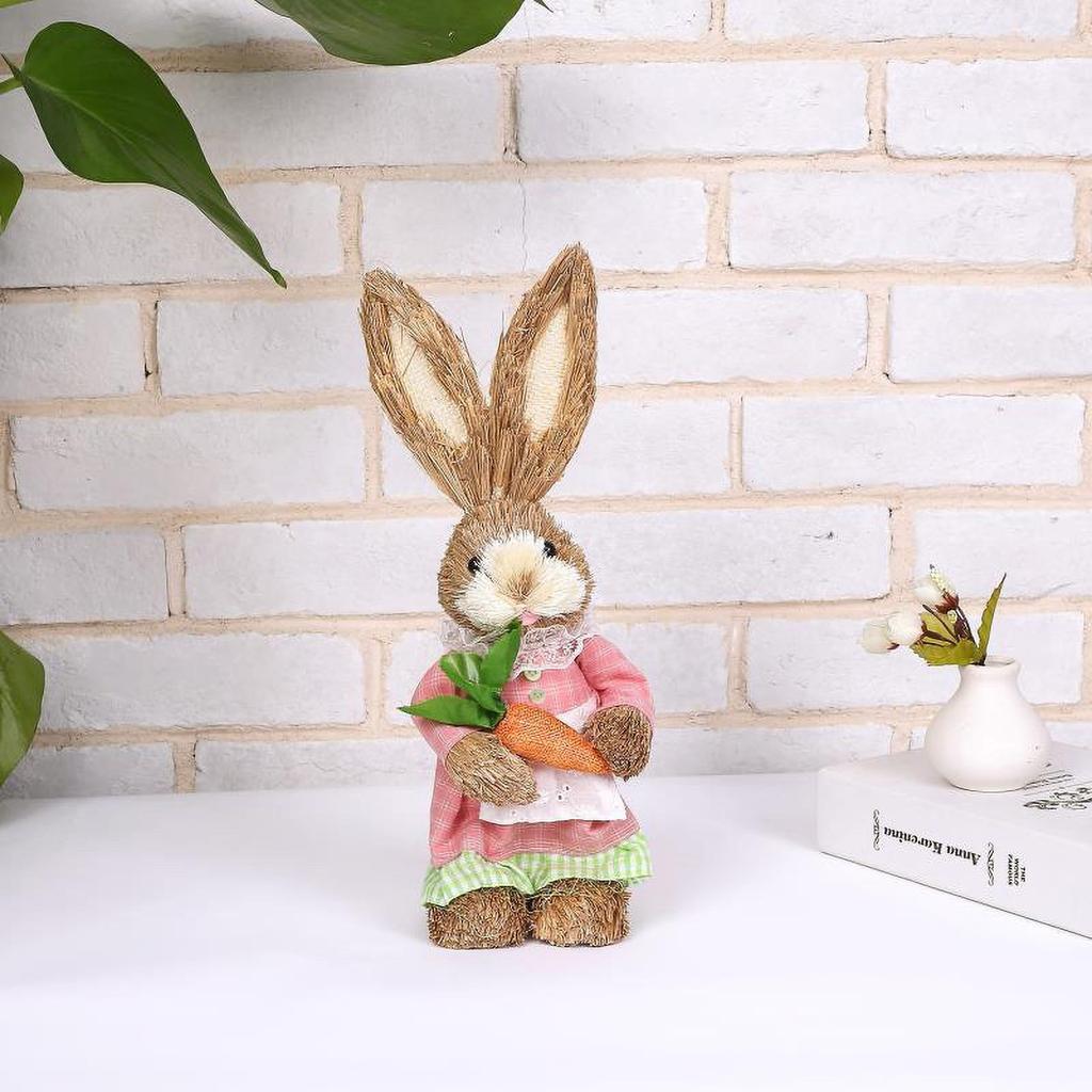 Easter Simulation Bunny Home Garden Bunny Decoration Creative Straw Bunny