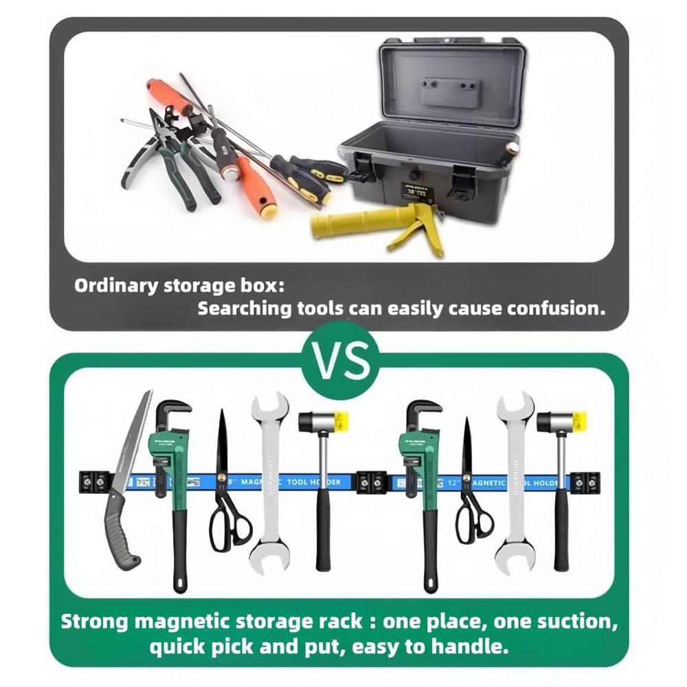 8/12/18/24Inch Strong Magnetic Tool Holder Heavy Duty Magnetic Tool Bar Strip Space Saving Storage Rack for Workshop Garage Home