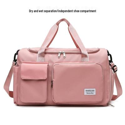 Women's Yoga Sports Bag with Shoe Compartment - Versatile Handheld & Shoulder Travel Bag, Trolley Compatible, Unisex.