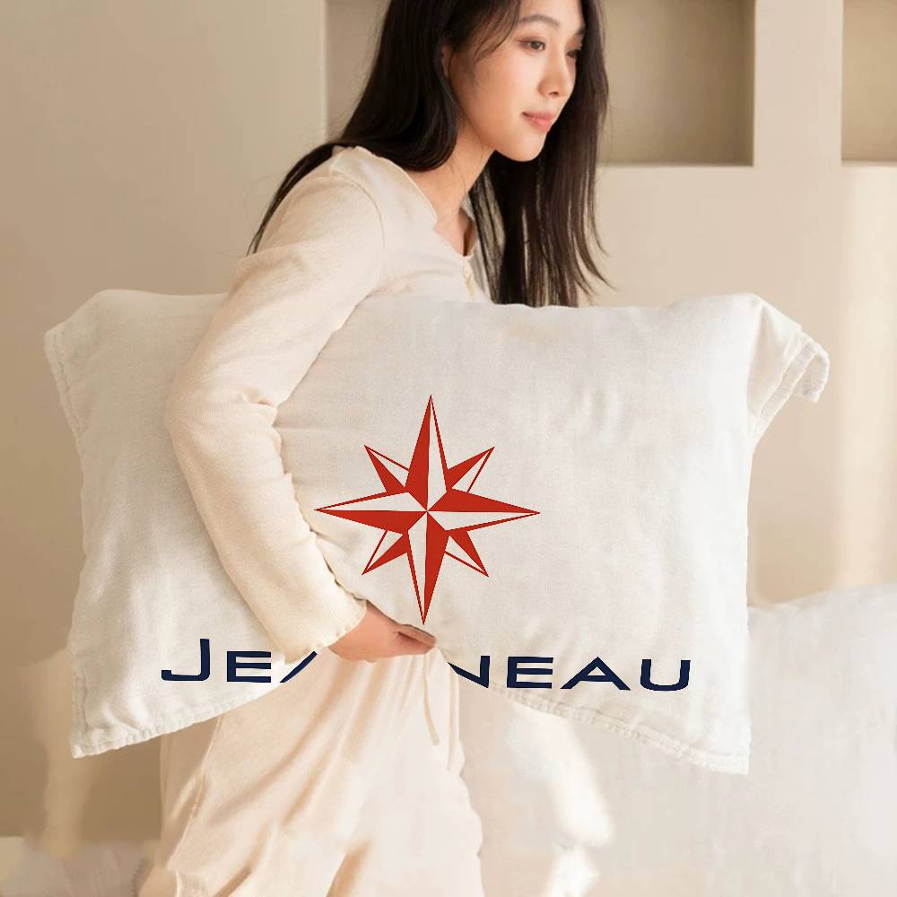 J-JEANNEAU-U Logo Cartoon Pillow Towels- Single Quick-Dry Polyester Pillowcase Pillow Core Cover Breathable