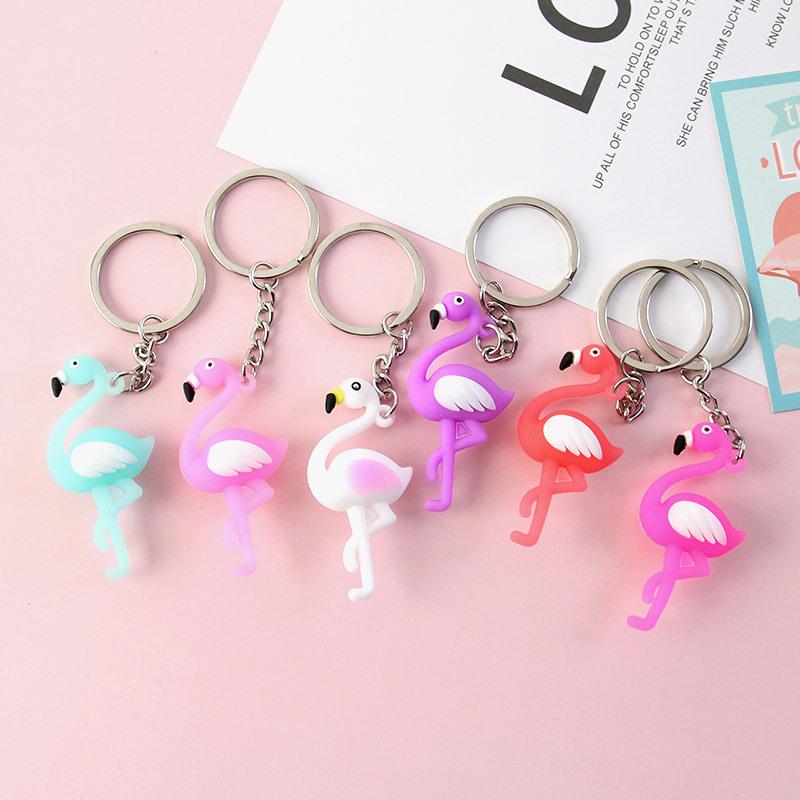 Cute Flamingo Plush Pendant Keychain Car Key Ring Holder Bag Car Charm Xmas Gift