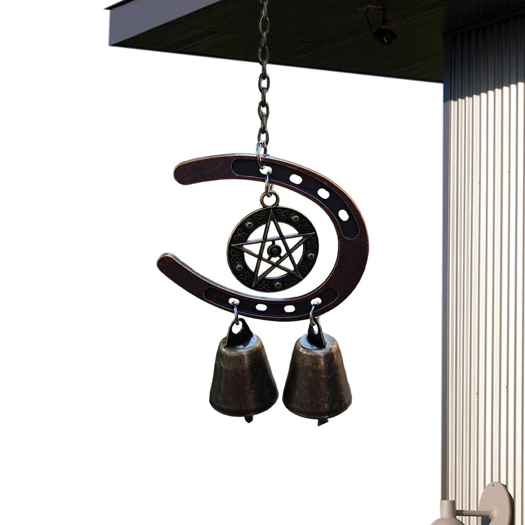Horseshoe-shape Metal Wind Chime Alloy Anti-Rust Fade-Proof Doorbell Decoration Horseshoe Windchime Ornaments For Wall Home