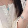 French Vintage Buchi Rhombus Clover Tianhe Pine Set Versatile Premium Light Luxury Necklace Bracelet Earrings Ring