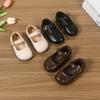 [Spring Autumn Children Leather Shoes Girls Princess Soft Sole Black Fashionable Toddler Shoes]