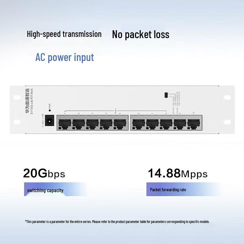 

Huawei S1730S-L8LP2T-BUA 8-Port Gigabit PoE Switch