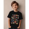 European Size Boys Round Neck Short Sleeved T Shirt with Insect Pattern Design