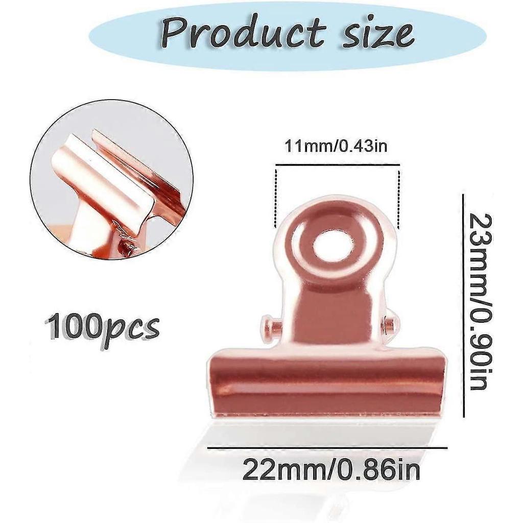 Metal Clips, Clip Clamps, 100 Pcs Metal Hinge Clamps, 22mm Paper Clamp, Metal Photo Clamp, Office Binder Clips, For Photo Pictures, Home Kitchen, Offi