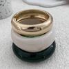 Salircon Vintage Irregular Resin Acrylic Thick Wide Bracelet Bangle Women Hip Hop Punk Exaggerated Heavy Metal Bangles Jewelry