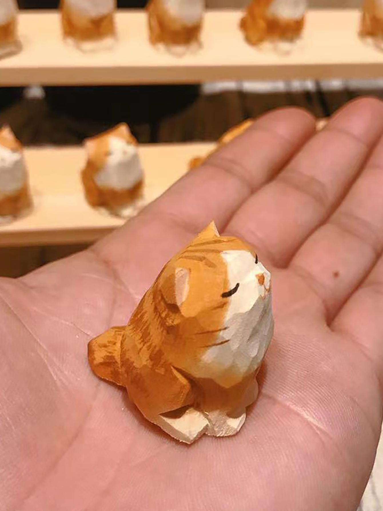 

Ручная Резьба по Дереву Статуэтка Кошки Милые Мини-Статуэтки Кошек Декор для Дома, Офиса, Рабочего Стола Ручная Работа Резьба по Дереву Котенка Подарок для Любителей Кошек