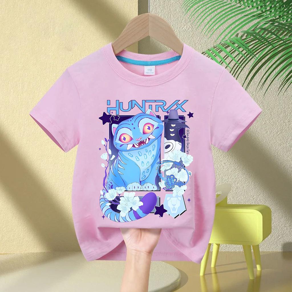 KPop Dämonenjäger Derpy Tiger Damen T-Shirt Druck Mode Lässige Oberteile Rundhals Cartoon T-Shirt Lässige Kleidung