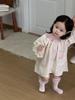 2025 Autumn Girls' Polka Dot Lace Collar Dress - Korean Style Princess Trend
