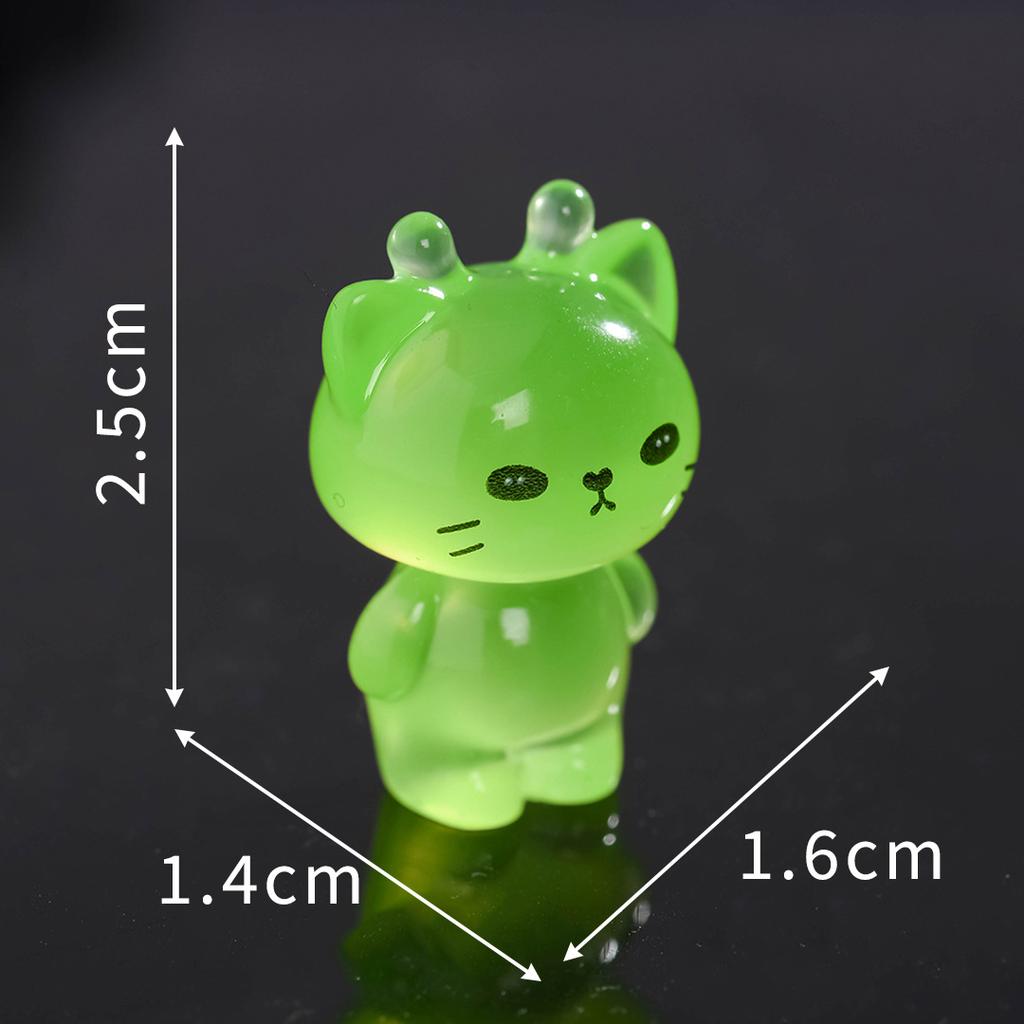 10-30 Pezzi Resina Luminosa Mini gatto alieno Miniature Decorazioni per la Casa Figure di Anatra Aliena per Casa delle Bambole Fai da Te Scrivania Giardino delle Fate Decorazioni