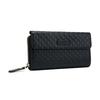 Gucci Monogram Logo Long Folded Embossed Leather Wallet Unisex wallet Black 449364-BMJ1G-1000