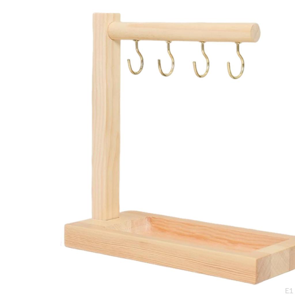 Bracelet Display Stand Wooden Jewelry Organizer Storage Shelf Countertop Freestanding Necklace