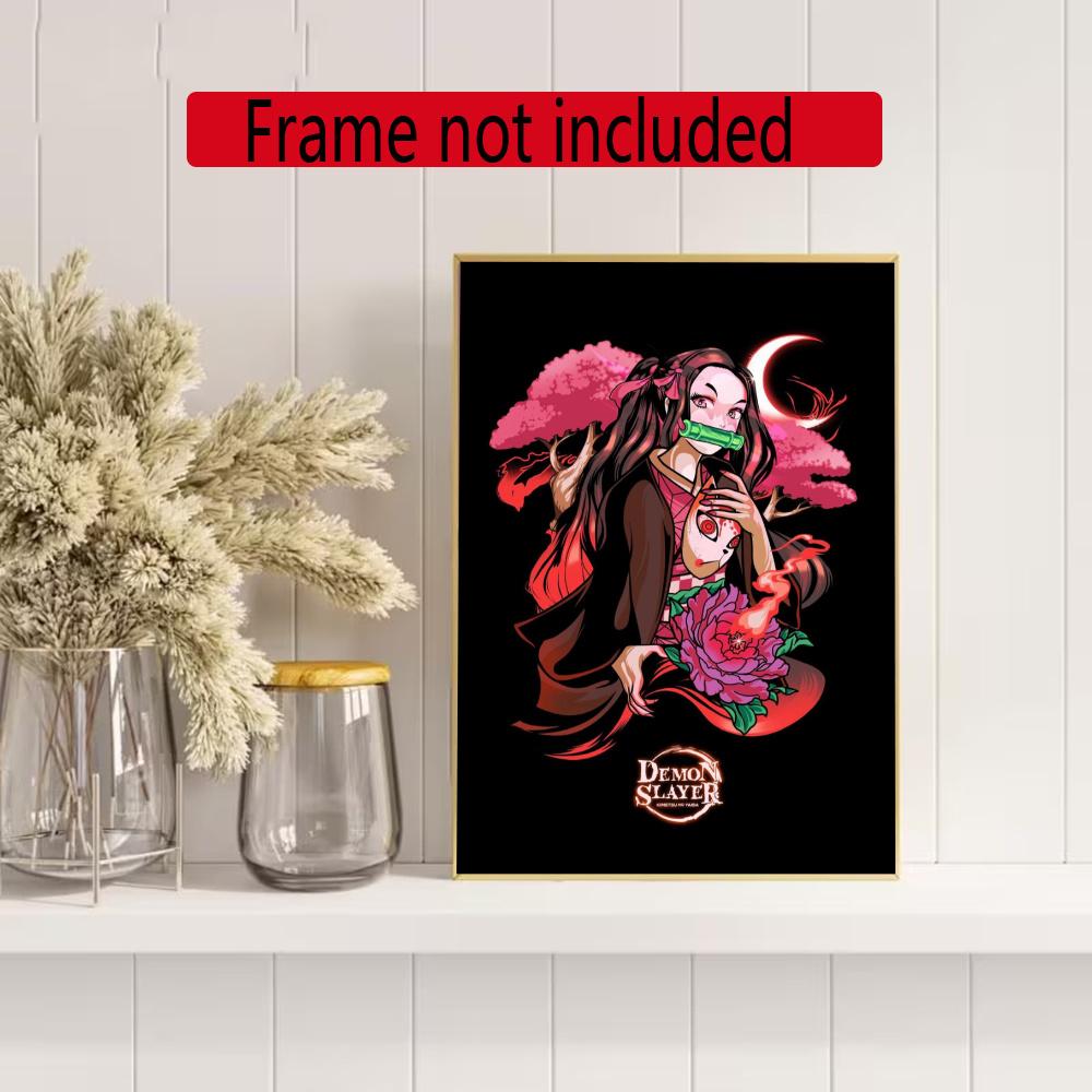 Nezuko Kamado Collage 5D Diamond Painting Round Diamond Rhinestones Mosaic Diamond Embroidery Wall Paintings Rhinestones Gift Frameless