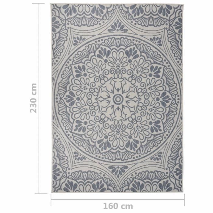 VidaXL Outdoor Flatweave Rug 160x230 Cm Blue Pattern