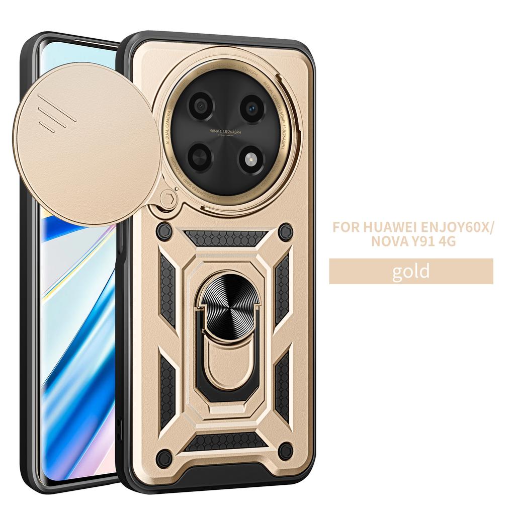 For Huawei Nova Y91 Case Huawei Nova Y90 Cover Nova Y9A Magnetic Ring Holder Armor Phone Case Slide Camera Protect Back Cover