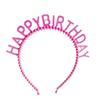 New Pearl Hair Band Happy Birthday English Letter Headband Children's Birthday Party Jewelry Gift Hair Accessories for Girls