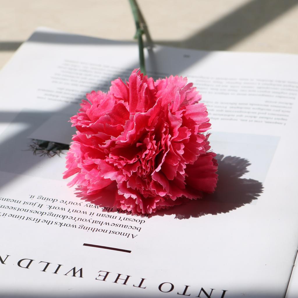Simulated Long Stem Silk Fabric Carnation Fabric Flower Bouquet Artificial Flower Arrangement Mother's Day Flower Bouquet Gift