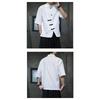 Men Linen Shirt Summer Light Thin Short Sleeved Streetwear Loose Oversize Casual Chinese Style Shirt Tang Suit Hanfu