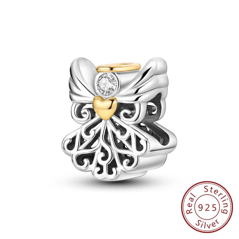 Real Copper Charms Luminous Firefly Butterfly Sunflower Pink Beads Fit Original Bracelet Women Birthday Diy Jewelry