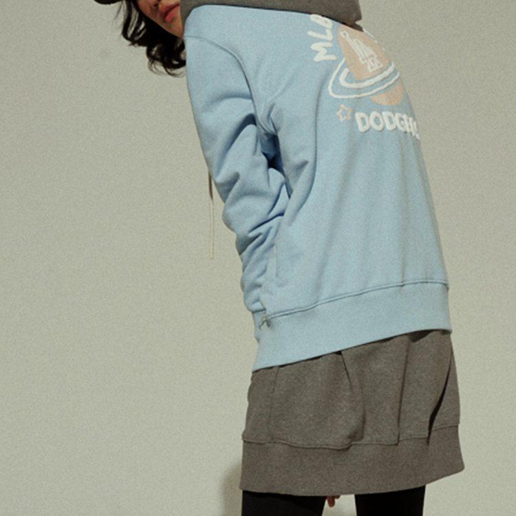 MLB Sweatshirts Unisex Light Blue Crew Neck Moderate Regular 31MT01041-07S