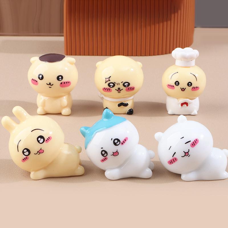 Cartoon Cute Mini Chiikawa Figurines  Miniature Desktop Car Ornament Crafts Diy Decoration Accessories Children Gifts