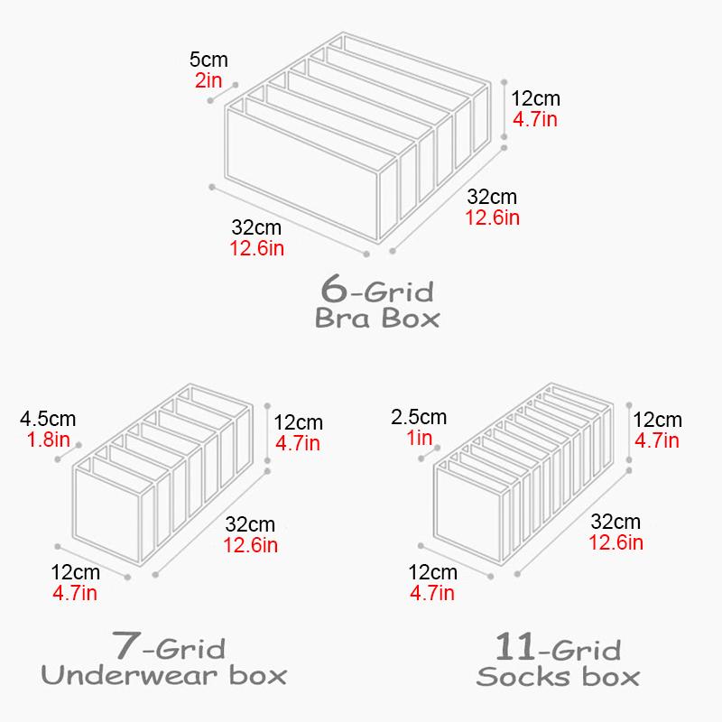 Closet Organizer For Underwear Socks Home Cabinet Divider Storage Box Drawer Organizers Bra Socks Storage Organizer Box