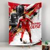 Tapestry Michael Olise Bayern Munich Red Dribbling Grunge Gold Splash Soccer Poster for Bundesliga Fan Room Decor