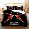 Teenagers SUZU motorcycle Casal Duvet Cover Comforter All Season Bedding Sets Soft Quilt Cover and Pillowcases Single/Double