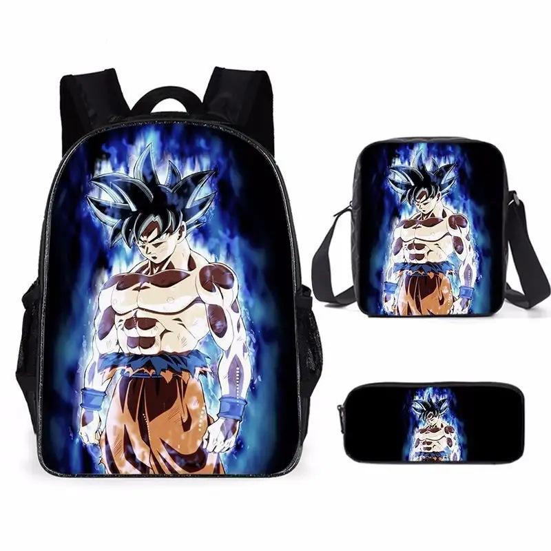 Animation seven dragon ball backpack, primary and secondary school schoolbag, satchel, shoulder bag, pencil case three-piece set