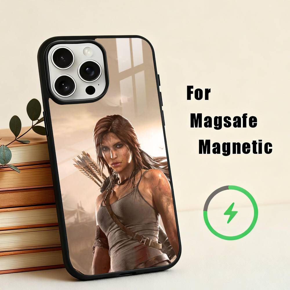 

HOT T-Tomb Raider L-Lara Croft Phone Case For iPhone 17,16,15,14,13,12,Plus,Pro,Max for Magsafe Magnetic Wireless Charging iPhone14Plus