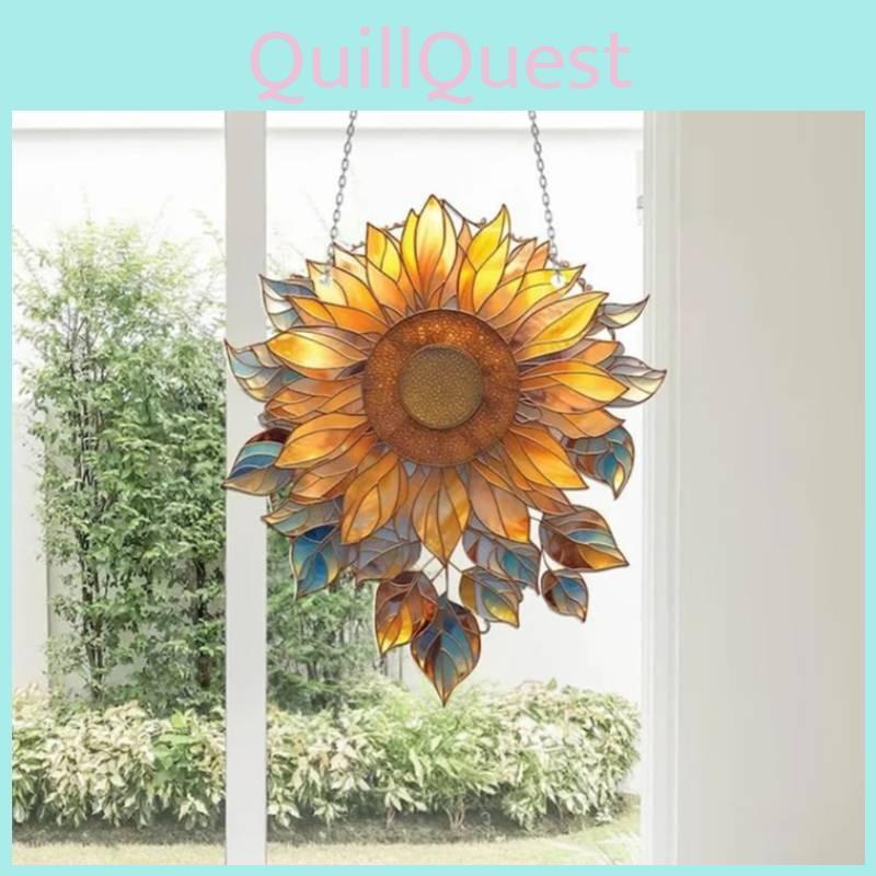 Colorful Acrylic Sunflower Window Hanger Suitable For Daily Home Decoration