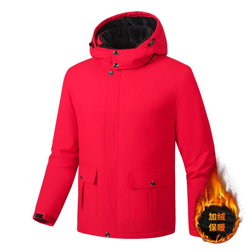 Fashionable versatile men's thickened warm winter jacket cotton clothing wrinkle-resistant lightweight soft and comfortable long-sleeved down jacket