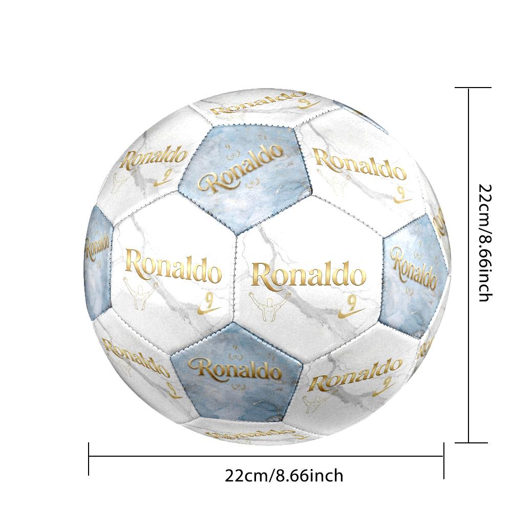 Ronaldo's Golden Marble Ronaldo Soccer Ball Size 5 Football Machine Sewn Indoor/Outdoor Training and Matches Unique Gift for Soccer Lovers
