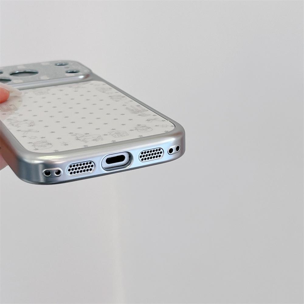 Husă de telefon din piele cu sclipici galvanizat pentru cameră pentru iPhone 17 Pro 14 15 16 Pro Max 17 Fundas Husă drăguță cu stea și desene animate Rezistentă la șocuri