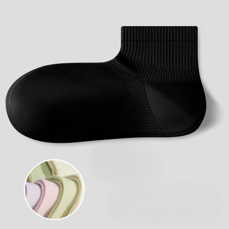 Women's Spring and Summer Days Thin Pure Cotton Mesh Breathable Boneless Right Angle Short Cotton Socks