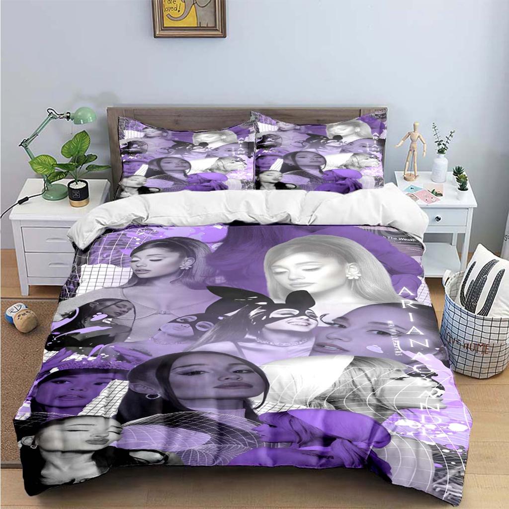 Comforter Fashion Pop Singer A-Ariana G-Grande Print Bedding Sets Bed Supplies Set Bed Comforter Set Bedding Set Luxury Gift