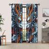 Dragon Curtains - Retro Asian-Inspired Blackout Curtains with Vibrant Dragon & Cloud Design    Polyester Machine Wash