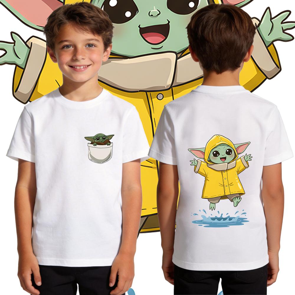 Kids Boys Yoda Graphic T Shirt Cotton Casual Soft Breathable Star Wars Child Clothing Summer Top Toddler Tee