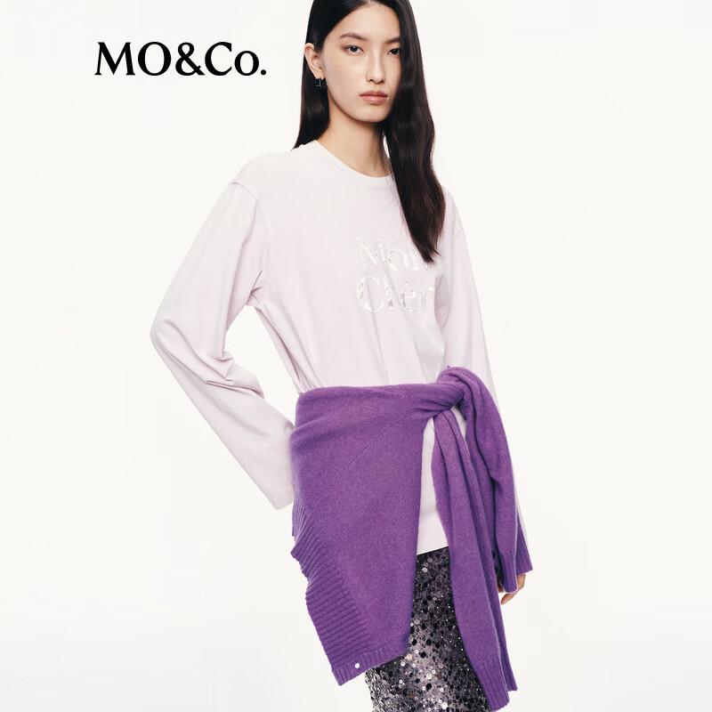 MO&Co. Velvet Print Cotton Long-Sleeve T-Shirt