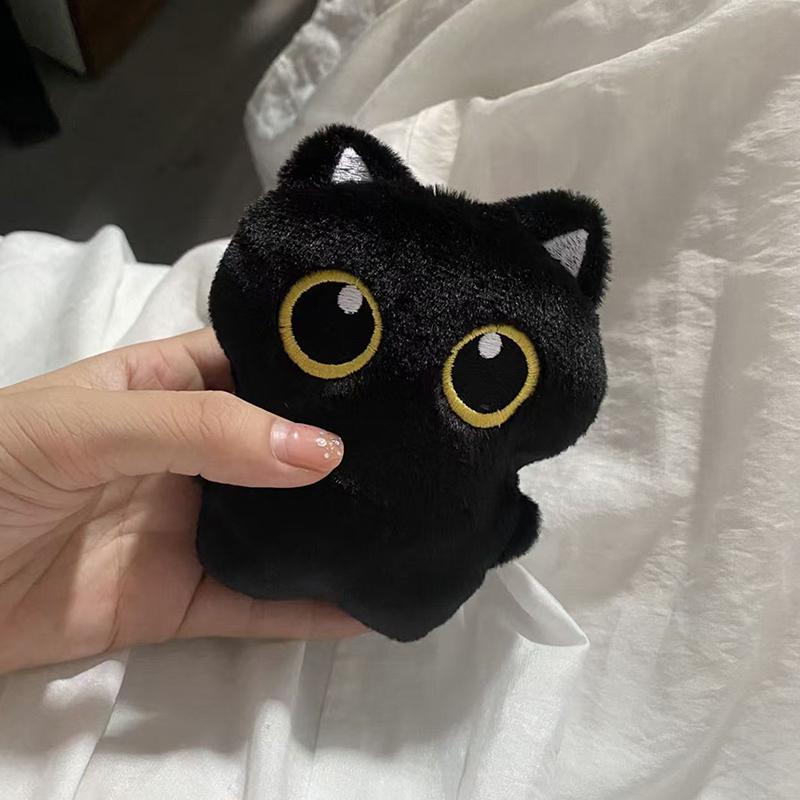 Creative Plush Little Black Cat Pendant Cute Fashion Cat Keychain Exquisite Backpack Decoration Accessories