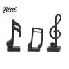 Black Resin Music Figurine 3Pcs Minimalist Note Sculpture Treble Clef & Eighth Quarter