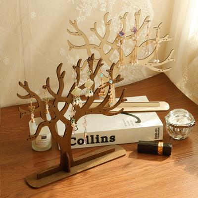 Retro Earring Tree Wooden Jewelry Storage Racks Creative Branch-shaped Wooden Ornaments Home Desktop Jewelry Display Stand